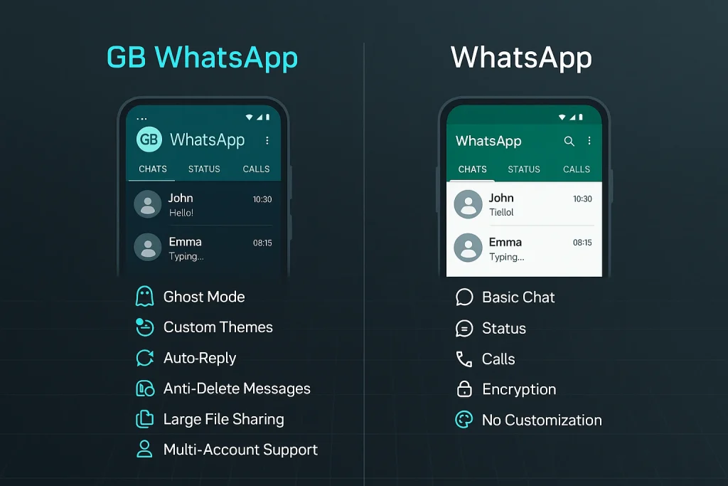 Difference between GBWhatsApp and WhatsApp