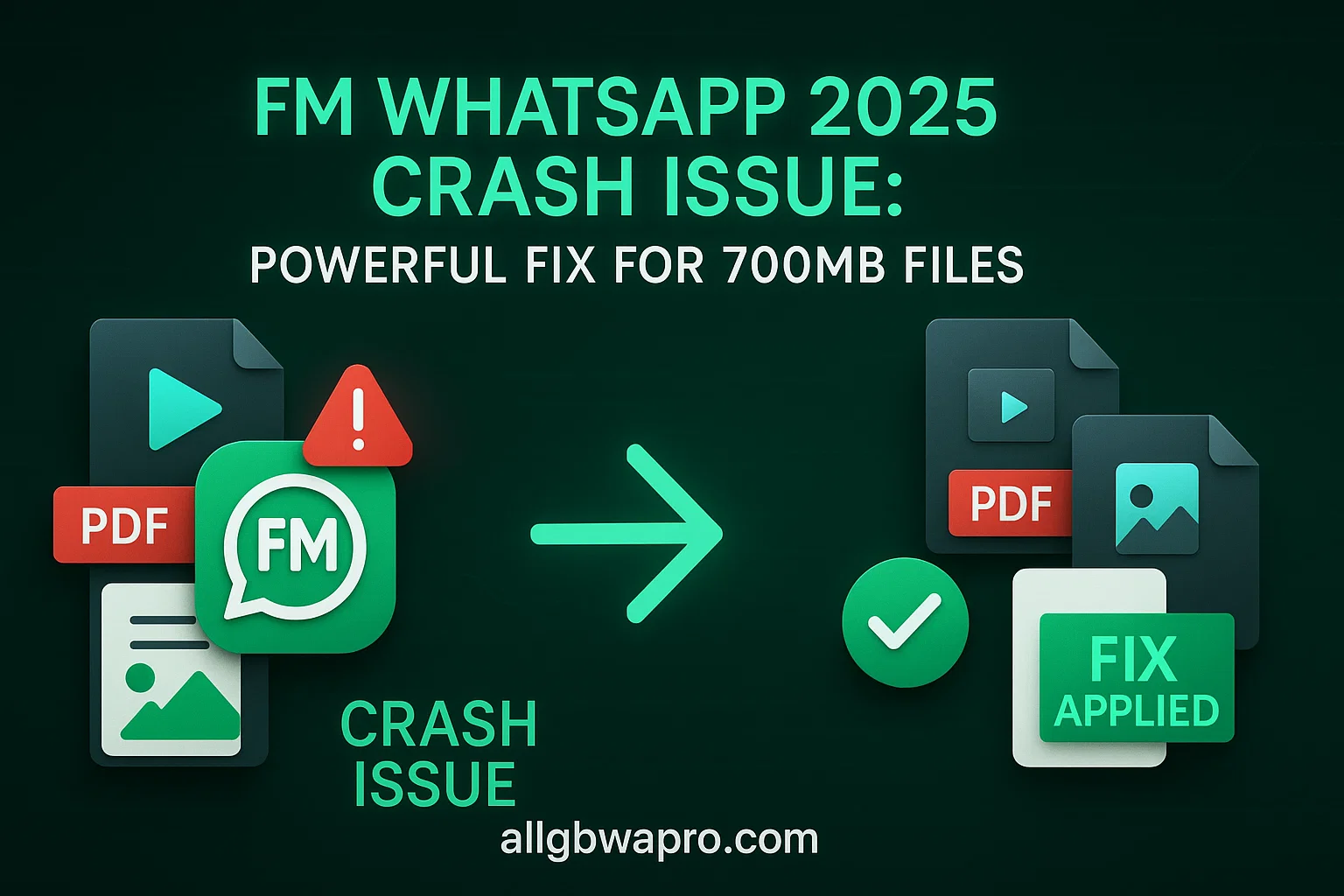 FM WhatsApp Crash Issue Powerful Fix for 700MB Files 2025