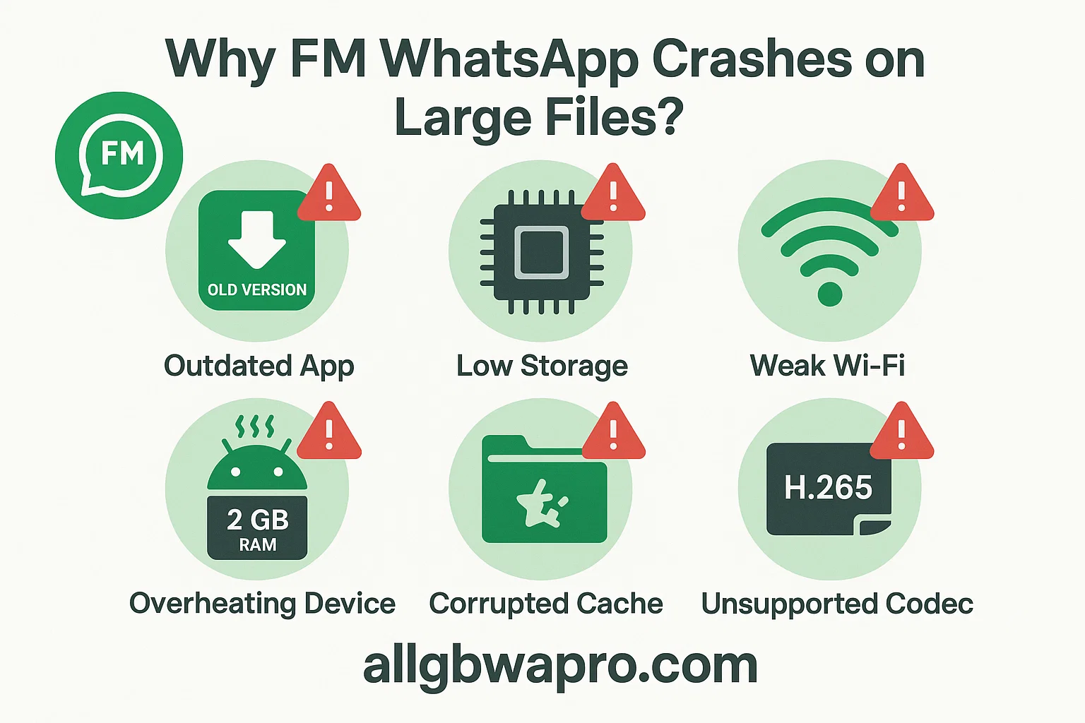 Powerful Fixes to Stop FM WhatsApp Crashing – Complete 2025 Guide 2 Why does FM WhatsApp Crashes on Sending Large Files?